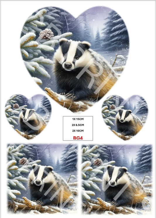 Badger Decoupage Print BG4 | Mulberry Paper