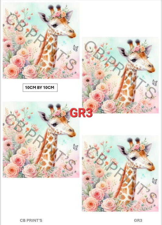 Giraffe Decoupage Print GR3 | Mulberry Paper