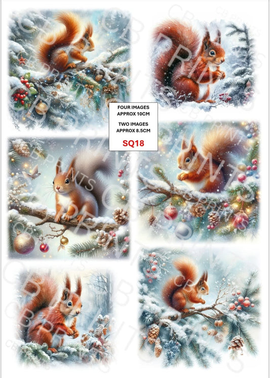 Squirrel Decoupage Print SQ18 | Mulberry Paper