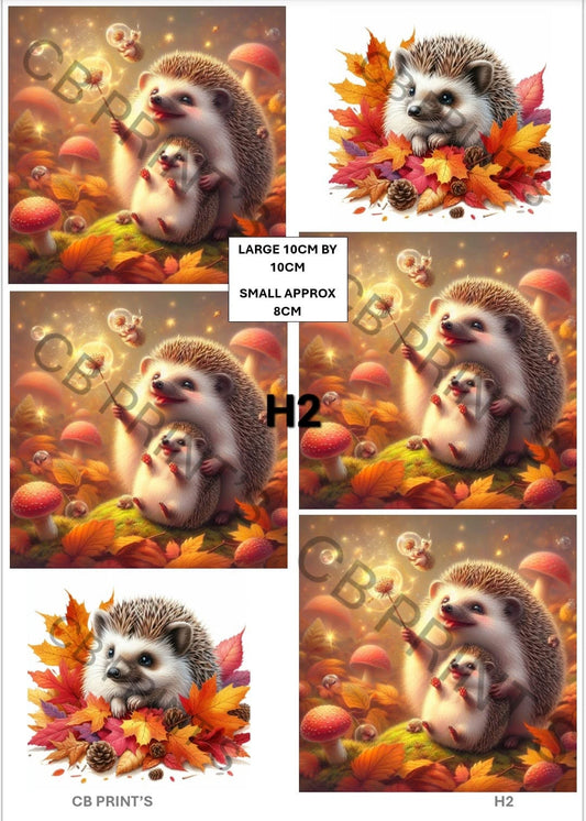 Hedgehog Decoupage Print H2 | Mulberry Paper
