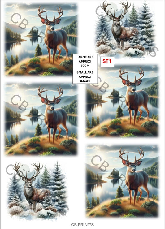 Stag Decoupage Print ST1 | Mulberry Paper