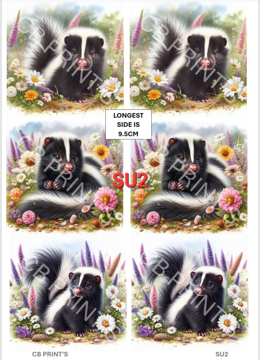Skunk Decoupage Print SU2 | Mulberry Paper
