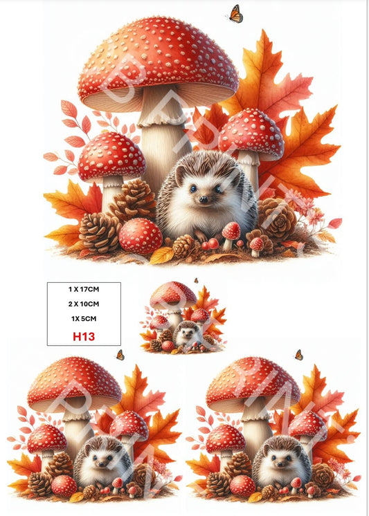 Hedgehog Decoupage Print H13 | Mulberry Paper