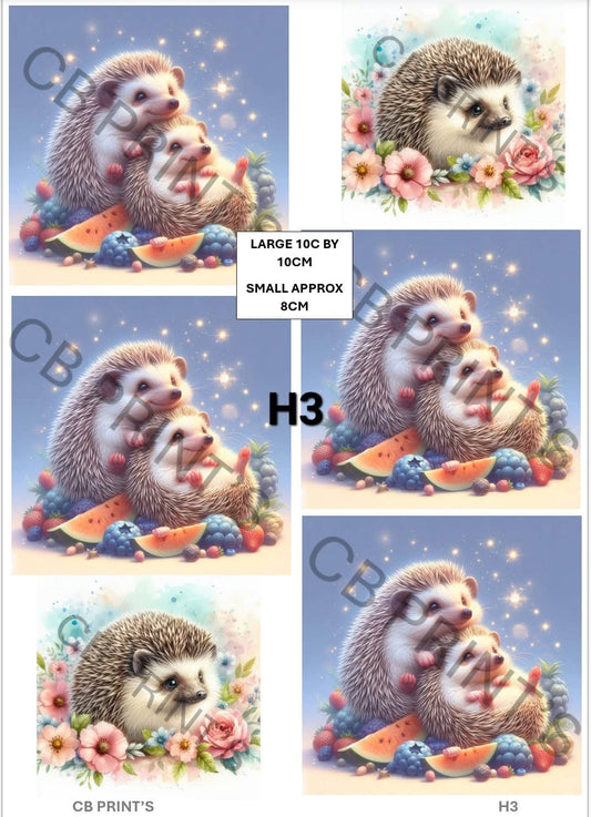 Hedgehog Decoupage Print H3 | Mulberry Paper