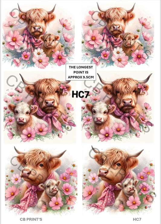 Highland Cow Decoupage Print HC7 | Mulberry Paper