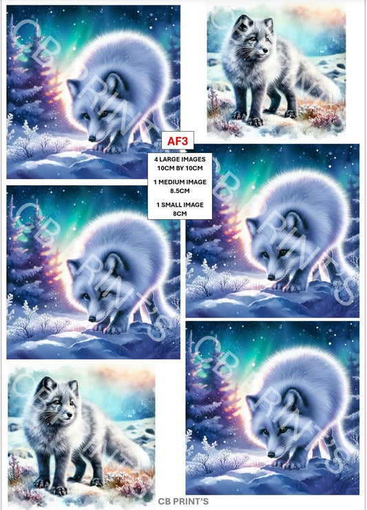 Arctic Fox Decoupage Paper AF3 – Mulberry Paper Print