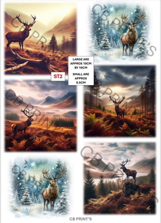 Stag Decoupage Print ST2 | Mulberry Paper