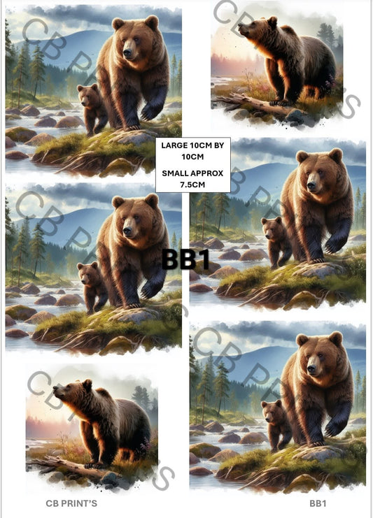 Brown Bear Decoupage Paper BB1 – Mulberry Paper Print