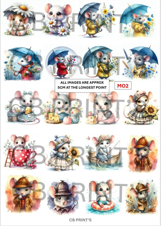 Mouse Decoupage Paper MO2 – Mulberry Paper Print