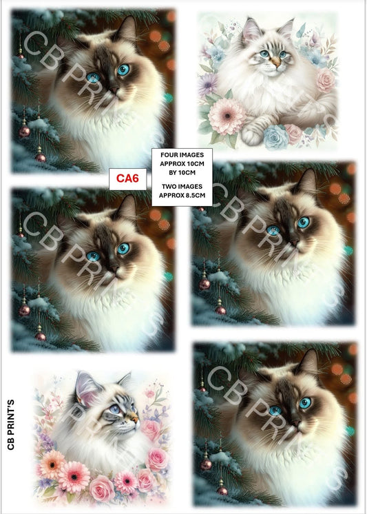 Cat Decoupage Paper CA6 – Mulberry Paper Print