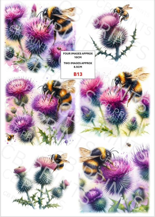 Bee Decoupage Print B13 | Mulberry Paper