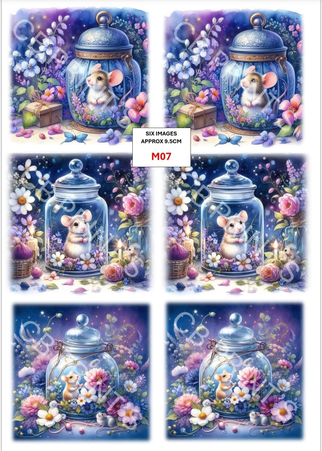 Mouse Decoupage Paper MO7 – Mulberry Paper Print