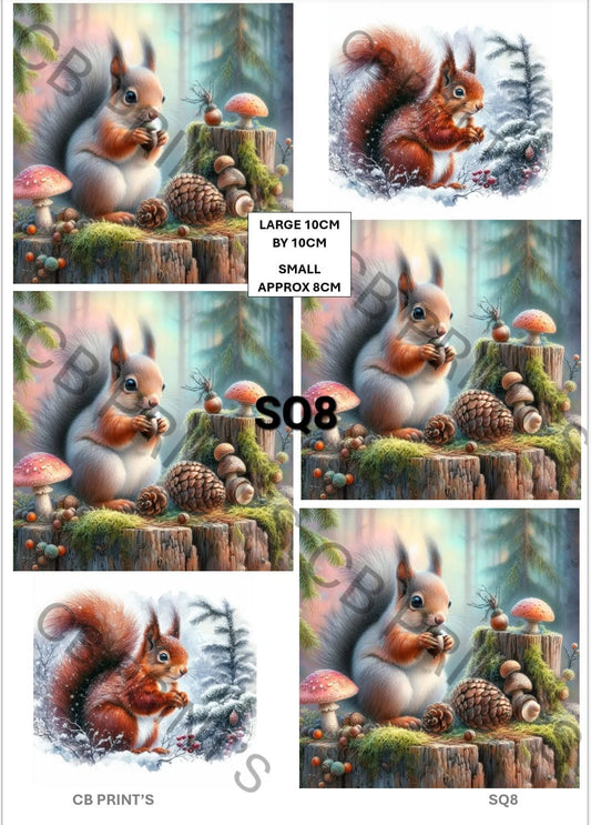 Squirrel Decoupage Print SQ8 | Mulberry Paper