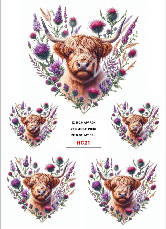 Highland Cow Decoupage Print HC21 | Mulberry Paper