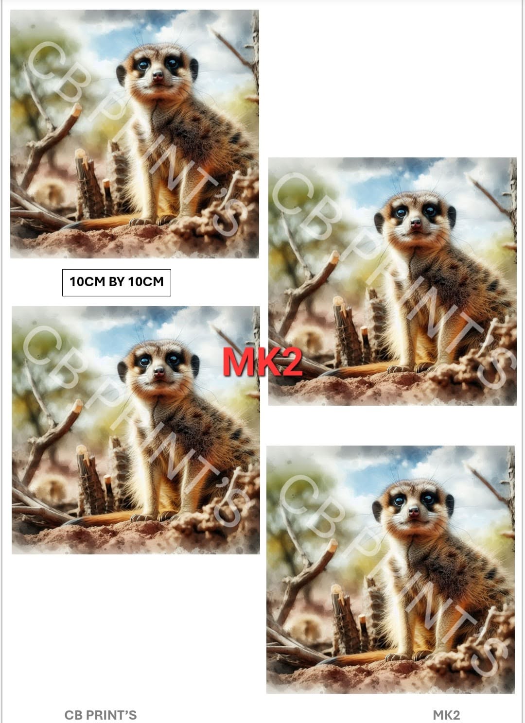 Meerkat Decoupage Print MK2 | Mulberry Paper