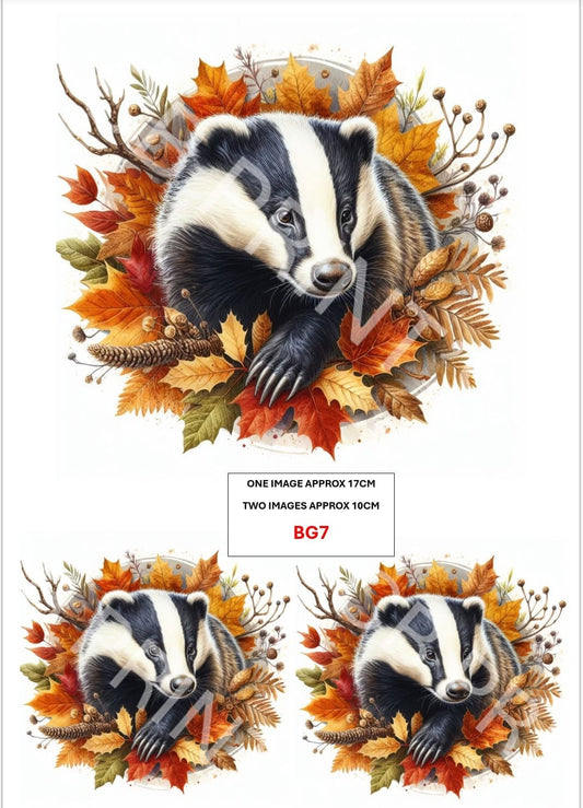 Badger Decoupage Print BG7 | Mulberry Paper