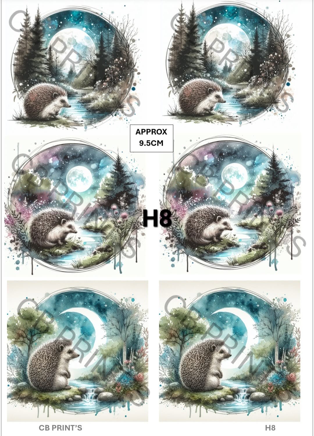 Hedgehog Decoupage Print H8 | Mulberry Paper