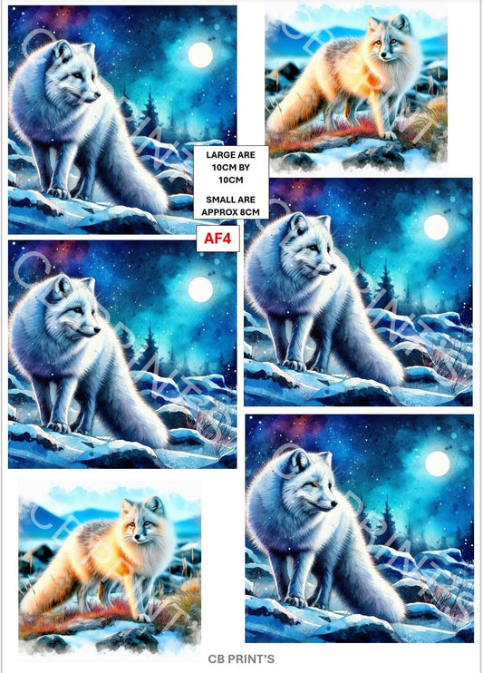 Arctic Fox Decoupage Paper AF4 – Mulberry Paper Print