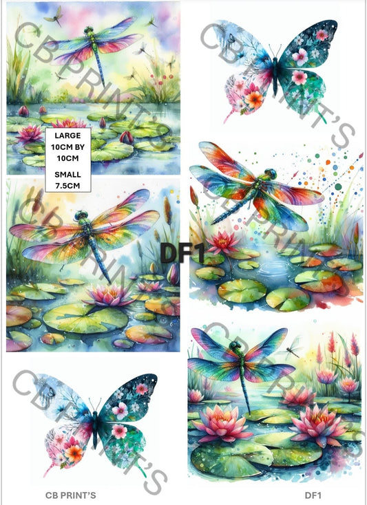 Dragonfly Decoupage Paper Print DF1 – Mulberry Paper