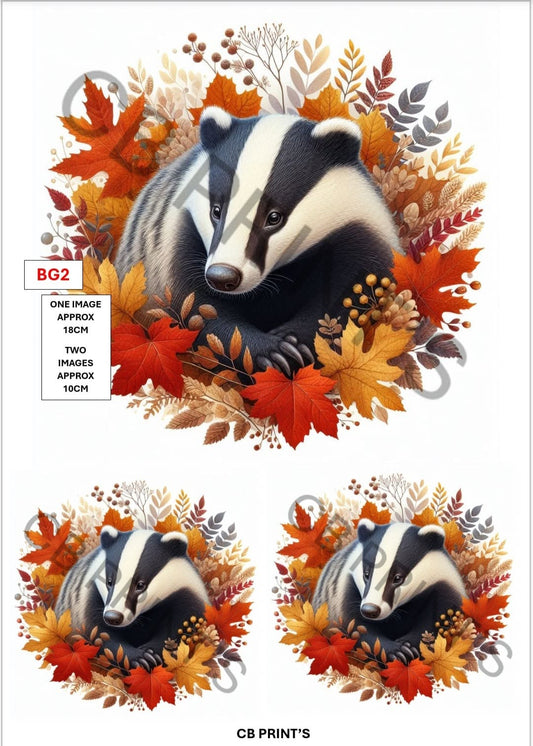 Badger Decoupage Print BG2 | Mulberry Paper