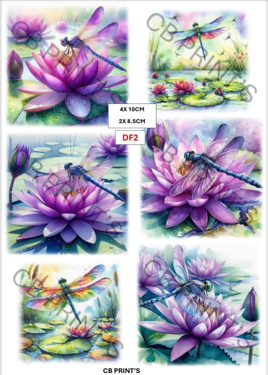 Dragonfly Decoupage Paper Print DF2 – Mulberry Paper