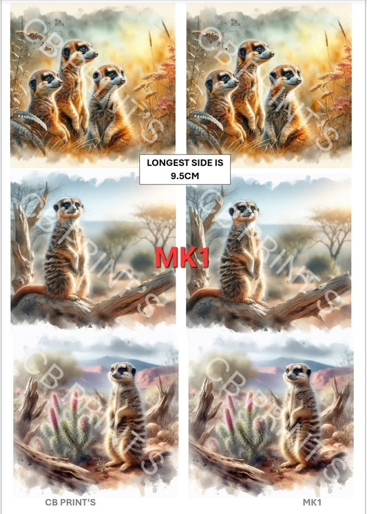 Meerkat Decoupage Print MK1 | Mulberry Paper