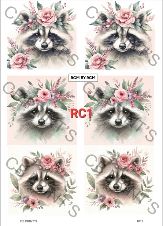 Raccoon Decoupage Paper Print RC1 – Mulberry Paper