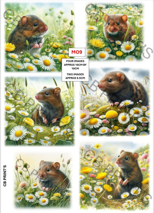 Mouse Decoupage Paper MO9 – Mulberry Paper Print
