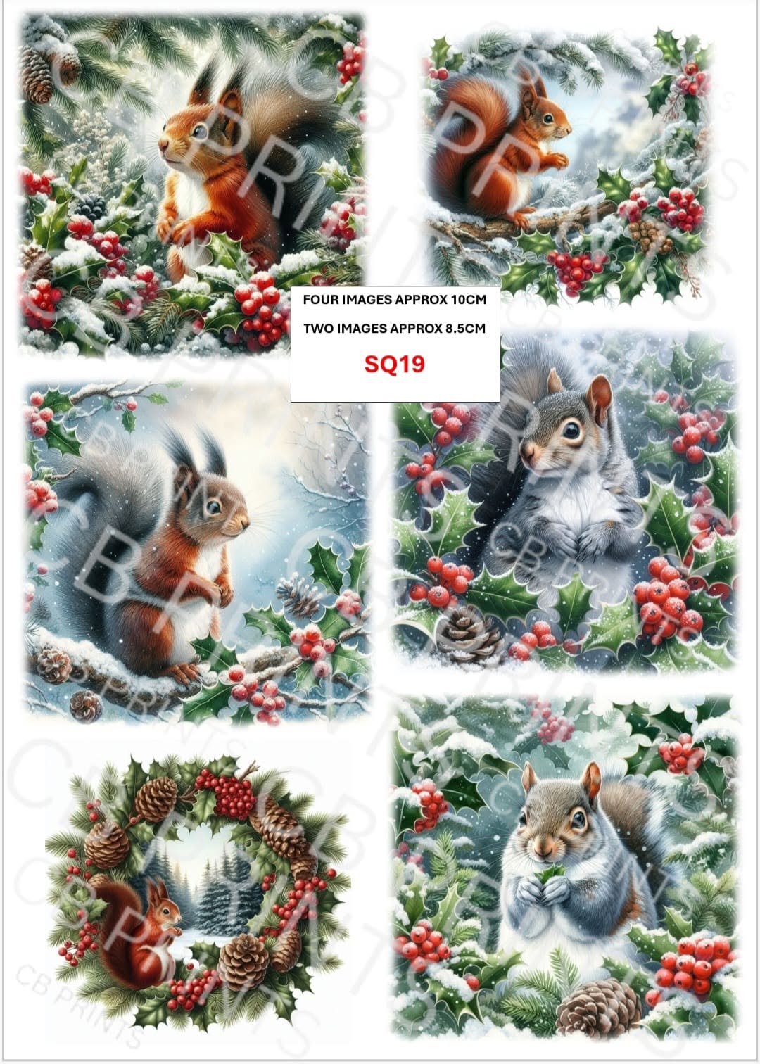 Squirrel Decoupage Print SQ19 | Mulberry Paper