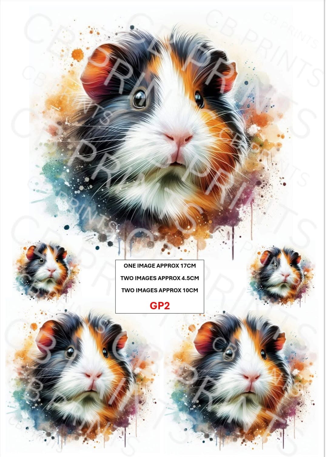 Guinea Pig Decoupage Paper Print GP2 | Mulberry Paper | CB Paper Prints