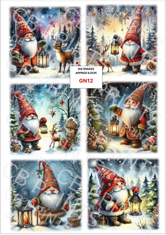 Christmas gonk/gnome Decoupage Paper Print GN12 – Mulberry Paper