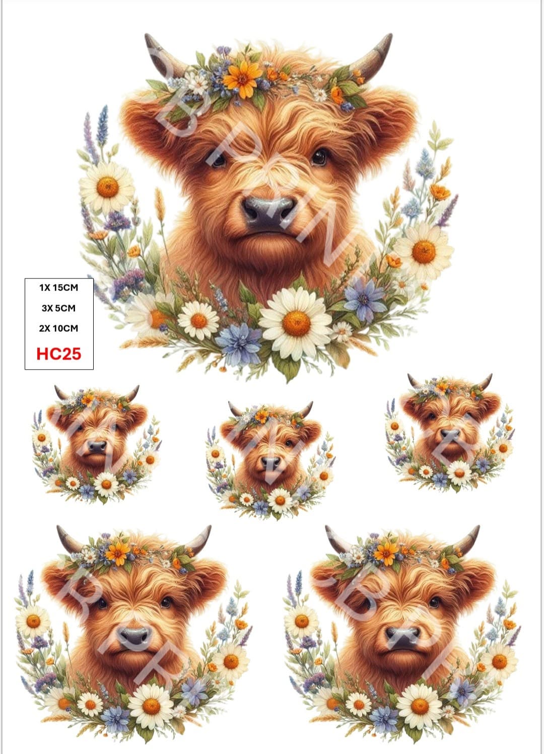 Highland Cow Decoupage Print HC25 | Mulberry Paper