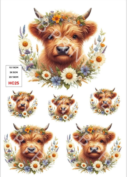 Highland Cow Decoupage Print HC25 | Mulberry Paper