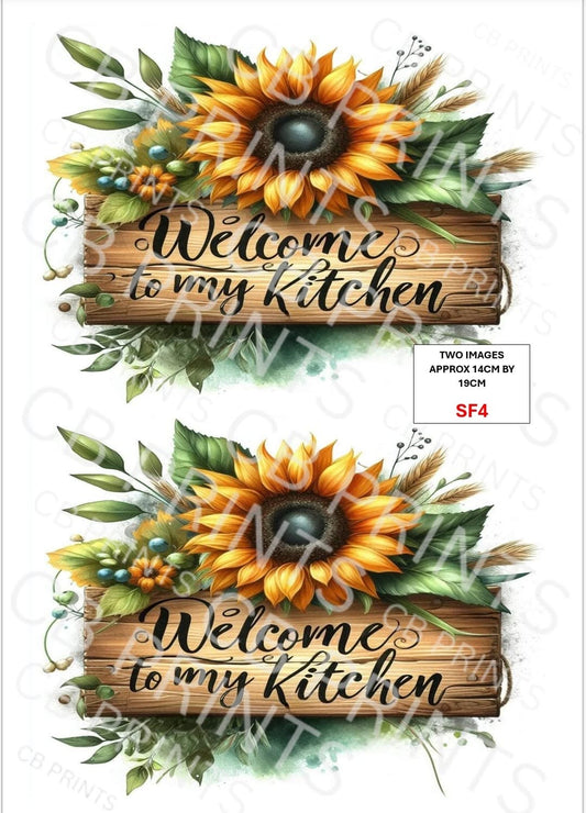 Floral sunflower Decoupage Print SF4 | Mulberry Paper