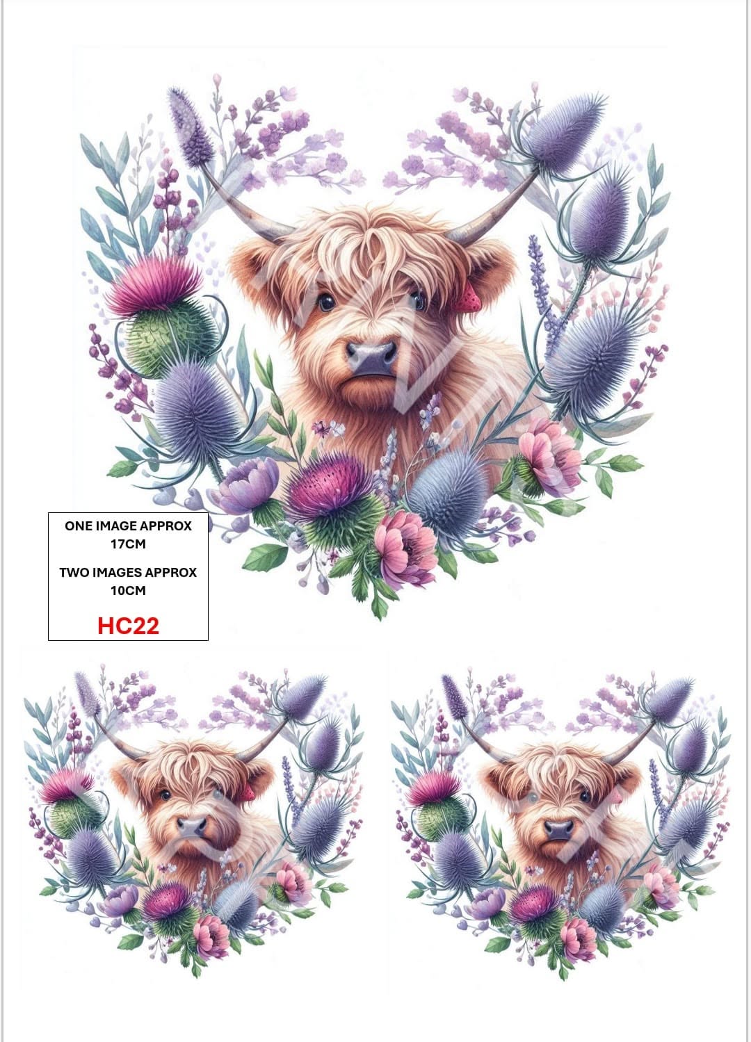 Highland Cow Decoupage Print HC22 | Mulberry Paper