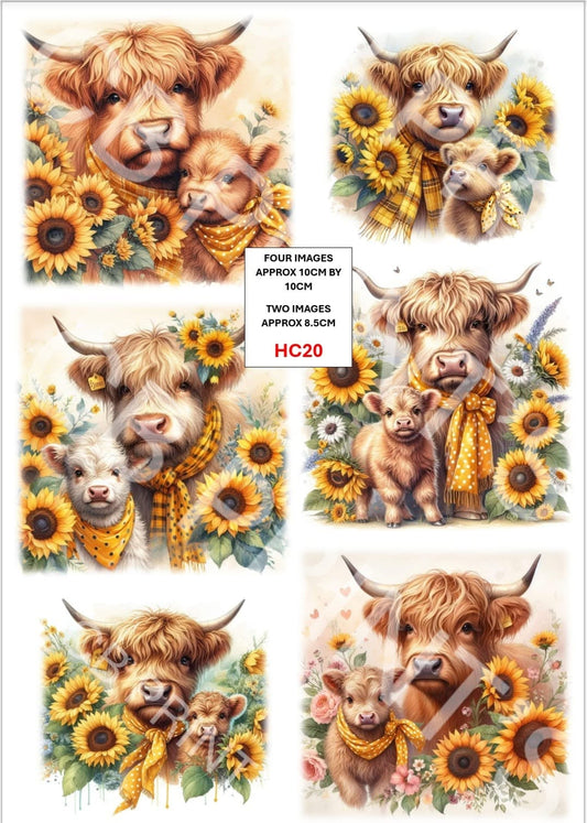Highland Cow Decoupage Print HC20 | Mulberry Paper
