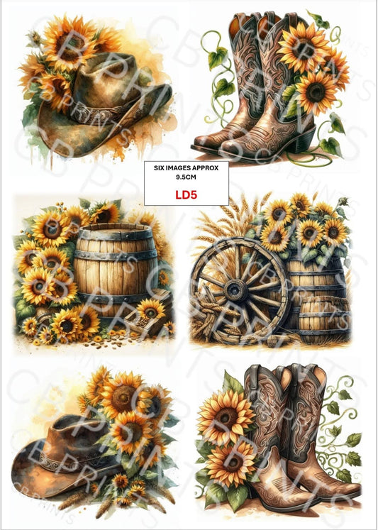Line dancing Decoupage Paper LD5 – Mulberry Paper Print