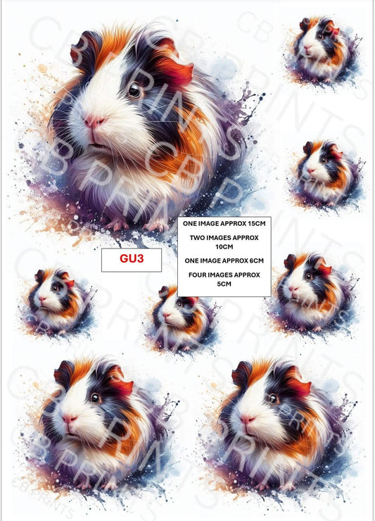 Guinea Pig Decoupage Paper Print GU3 | Mulberry Paper | CB Paper Prints