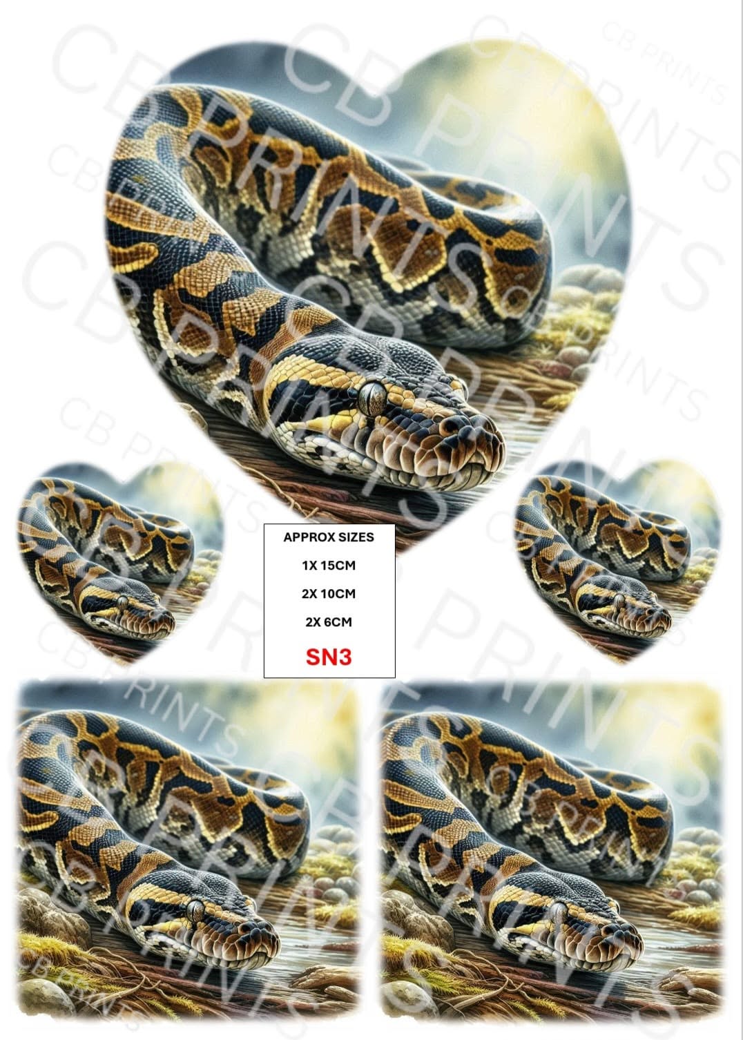 Snake Decoupage Paper Print SN3 | Mulberry Paper | CB Paper Prints