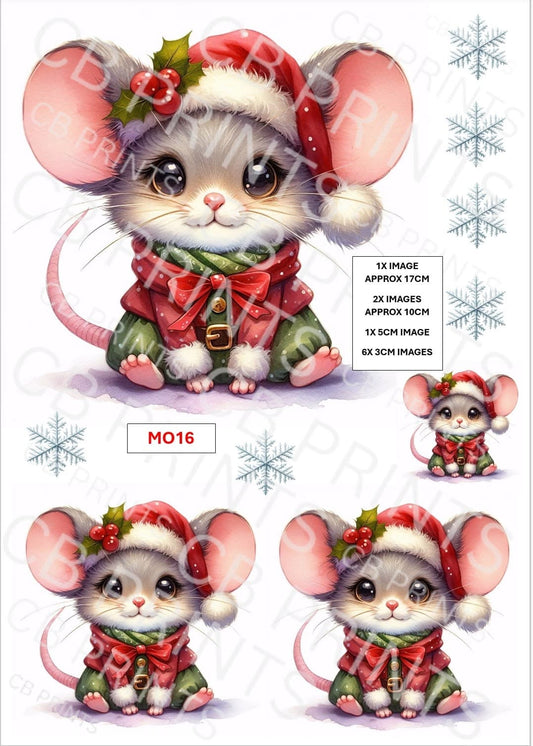 Christmas Mouse Decoupage Paper MO16 – Mulberry Paper Print