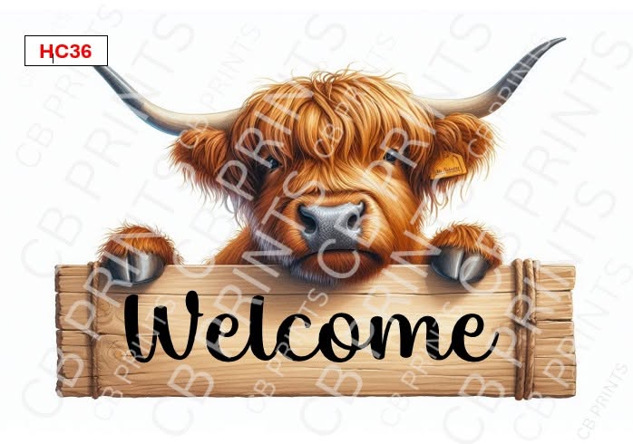 Highland Cow Decoupage Print HC36 | Mulberry Paper