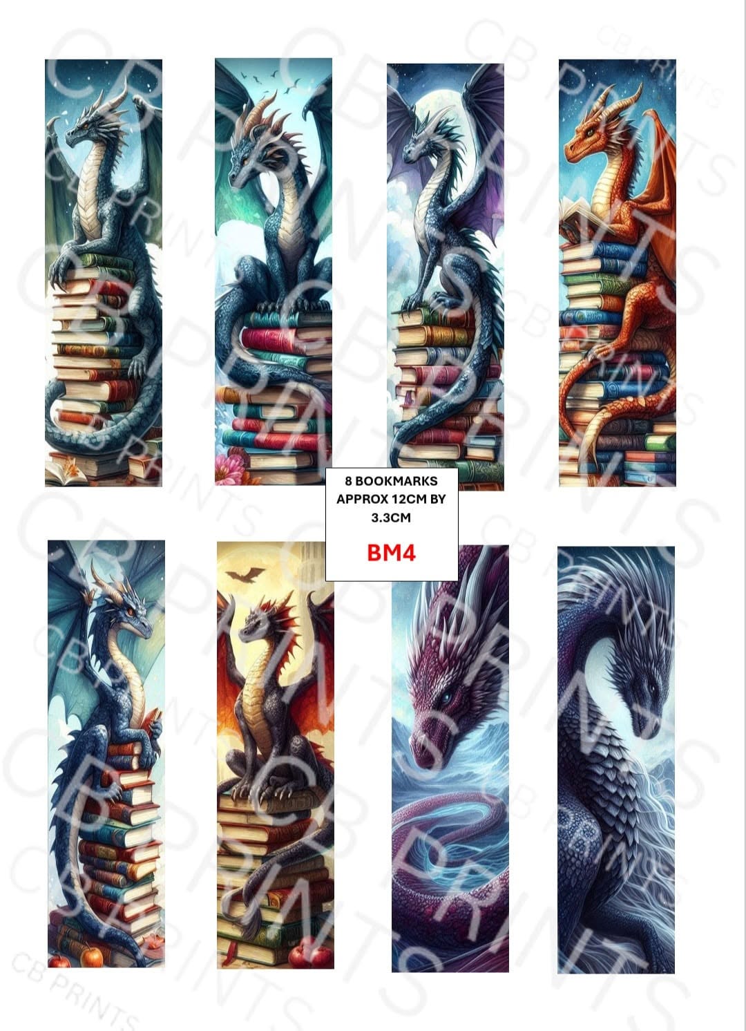Bookmark Decoupage Paper Print BM4 – Mulberry Paper