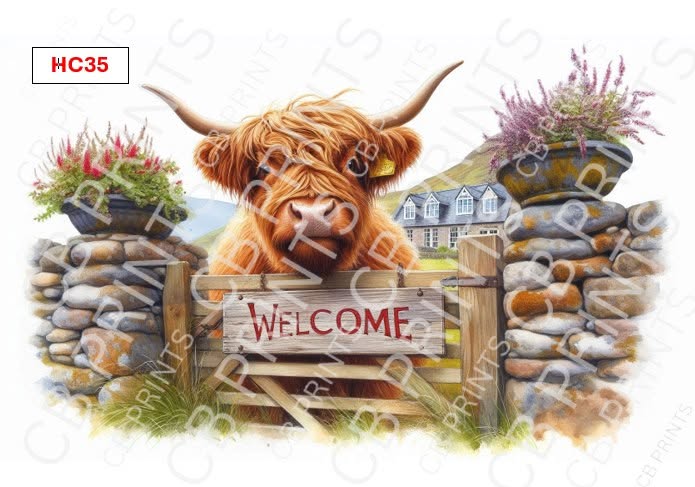 Highland Cow Decoupage Print HC35 | Mulberry Paper