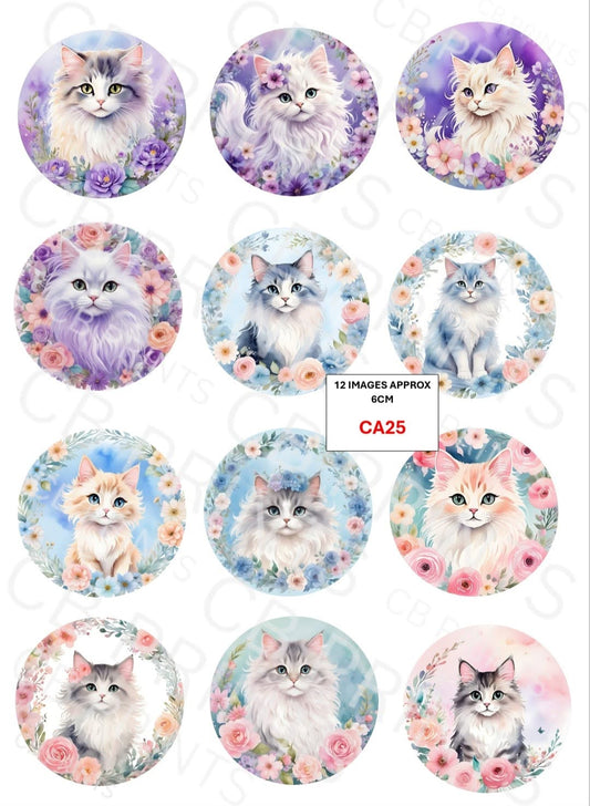 Cat Decoupage Paper CA25 – Mulberry Paper Print