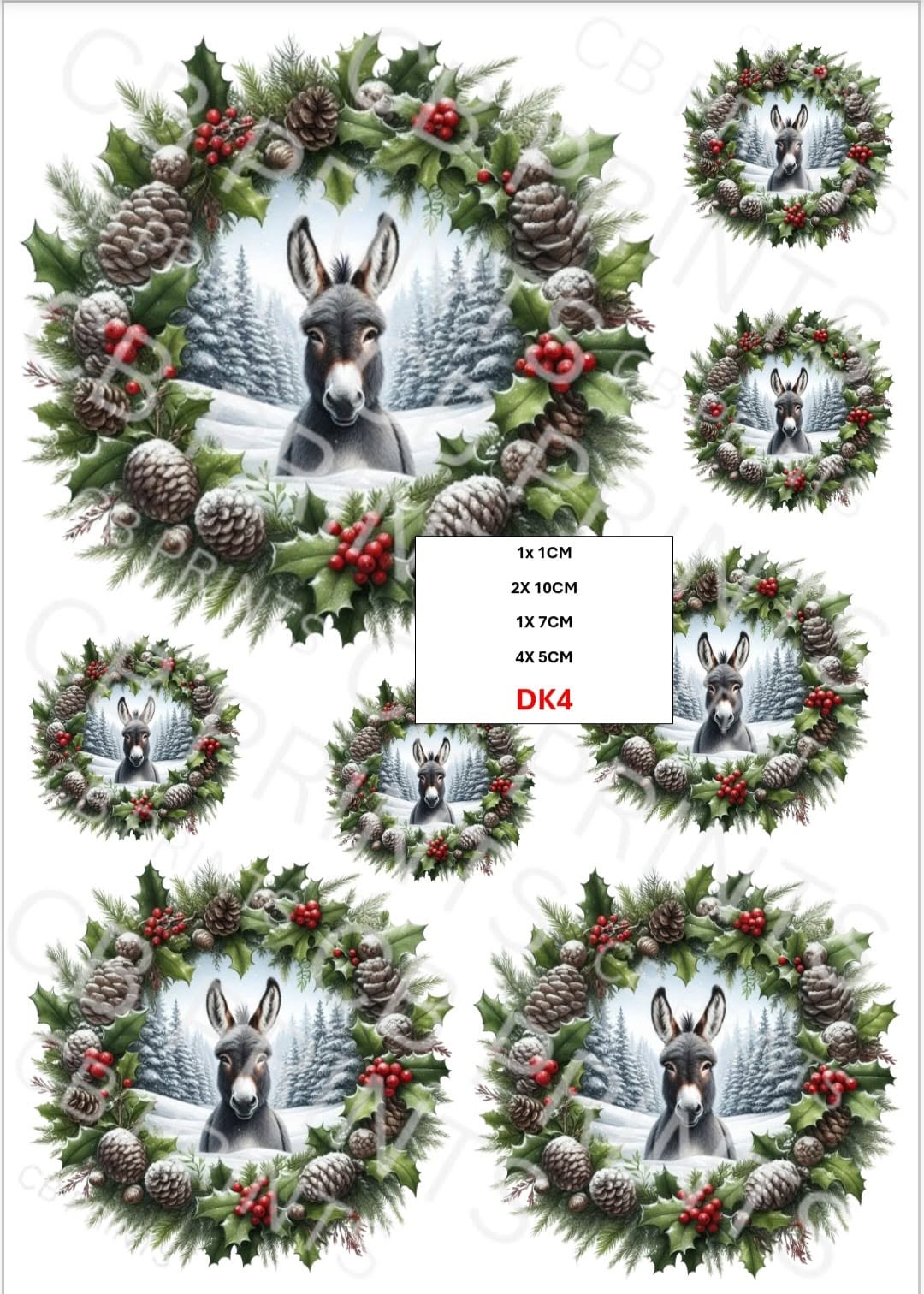 Christmas Donkey Decoupage Paper DK4 – Mulberry Paper Print