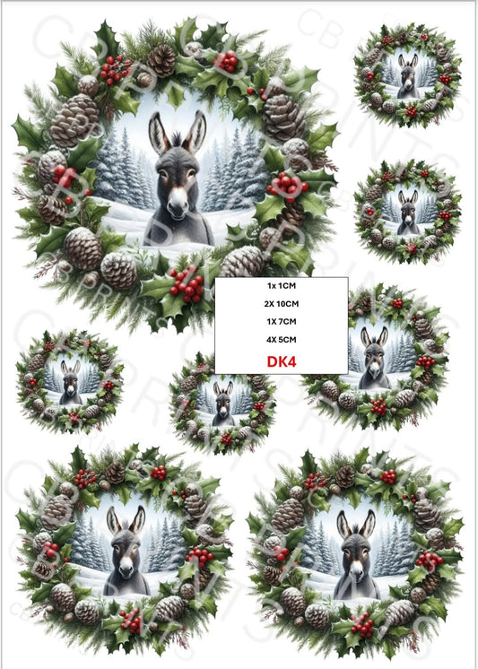 Christmas Donkey Decoupage Paper DK4 – Mulberry Paper Print