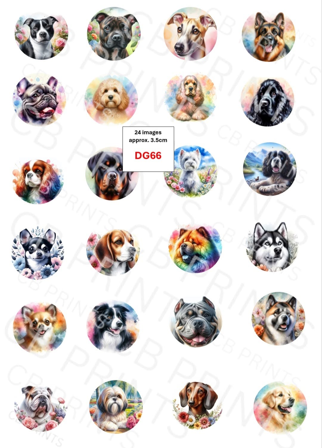 Mixed dog Decoupage Print DG66 | Mulberry Paper