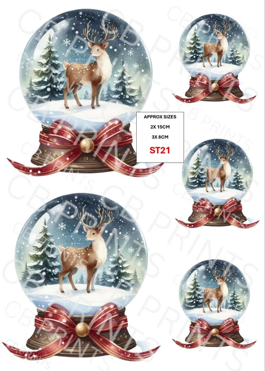Christmas Stag Decoupage Print ST21 | Mulberry Paper