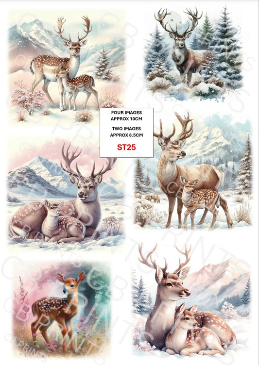 Stag Decoupage Print ST25 | Mulberry Paper