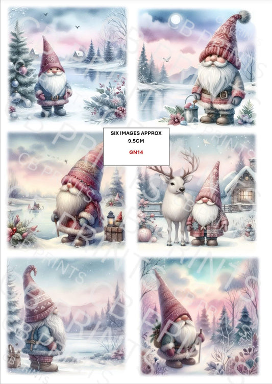 Christmas gonk/gnome Decoupage Paper Print GN14 – Mulberry Paper